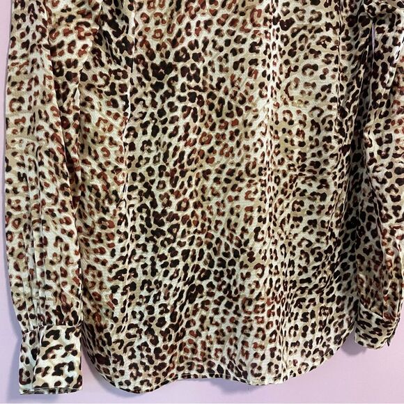 NEW Haute Hippie Tunic Top Sheer Leopard Print Chiffon Boho Modal Popover XS - Picture 4 of 10